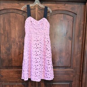 J. Crew Lilac Sleeveless Sweetheart Dress in Lace